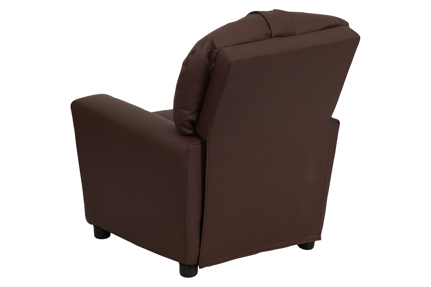 BLNK Chandler LeatherSoft Contemporary Kids Recliner with Cup Holder - Brown