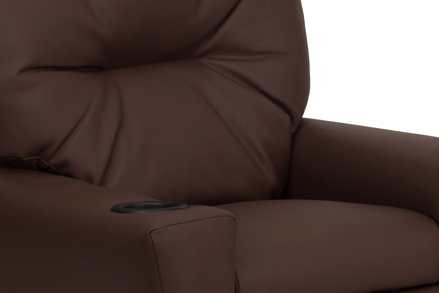 BLNK Chandler LeatherSoft Contemporary Kids Recliner with Cup Holder - Brown