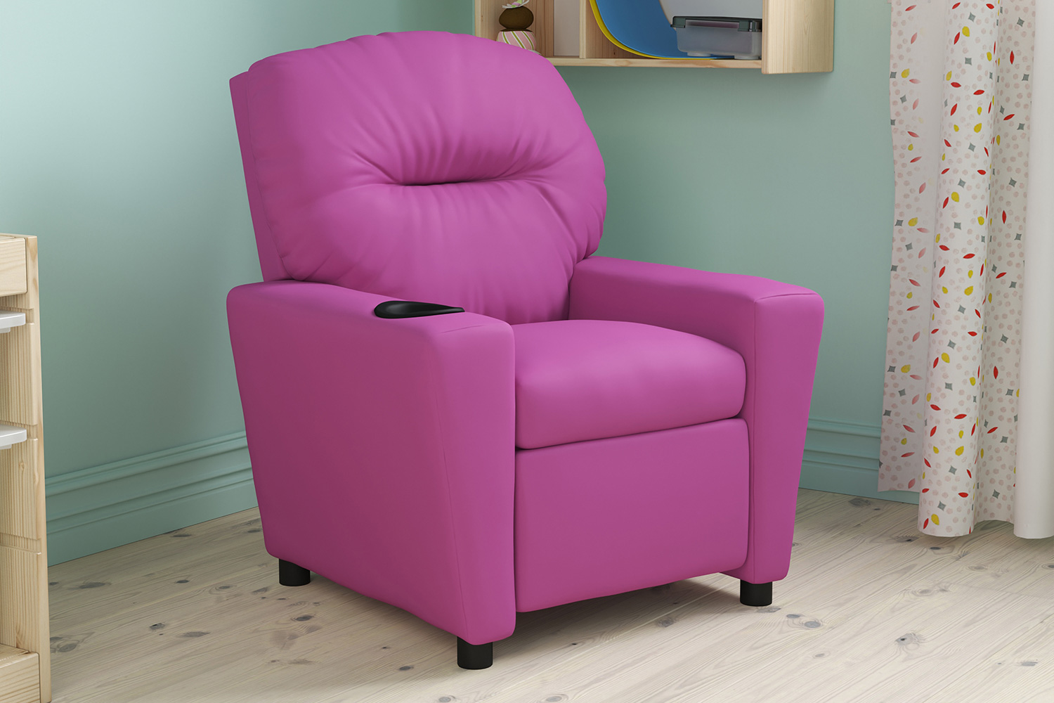 BLNK - Chandler Vinyl Contemporary Kids Recliner with Cup Holder