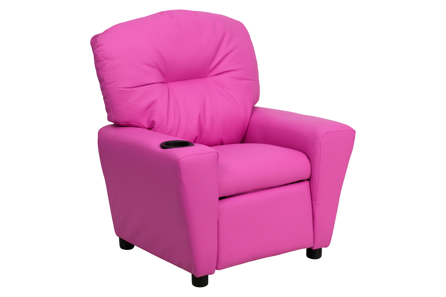 BLNK Chandler Vinyl Contemporary Kids Recliner with Cup Holder - Hot Pink