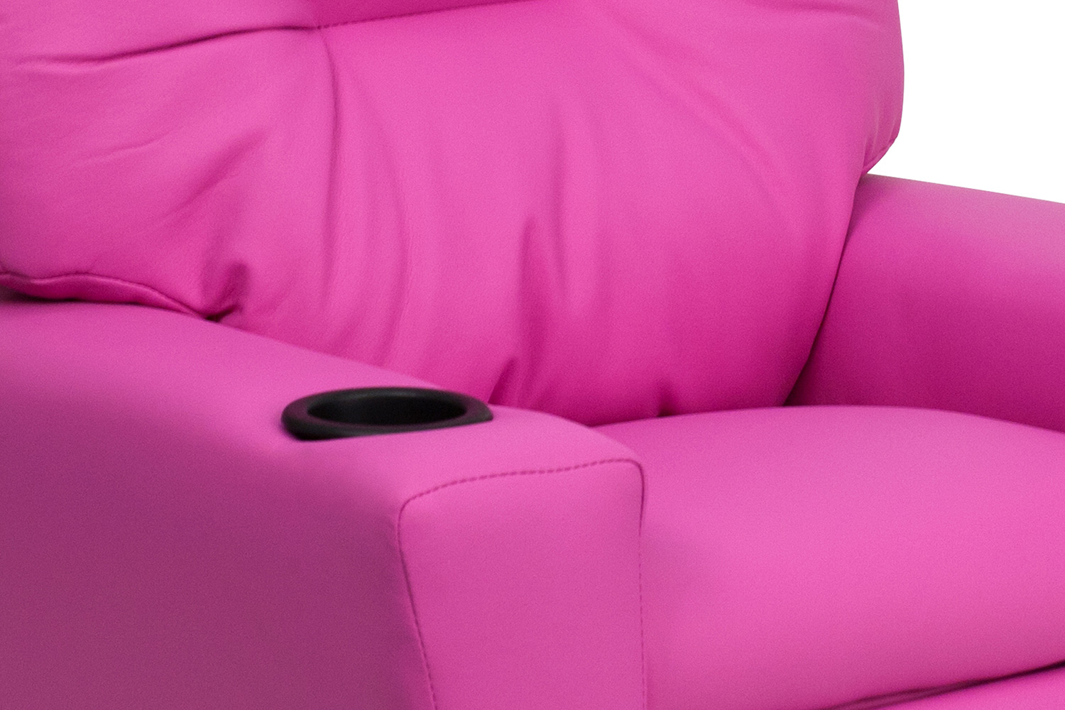 BLNK Chandler Vinyl Contemporary Kids Recliner with Cup Holder - Hot Pink