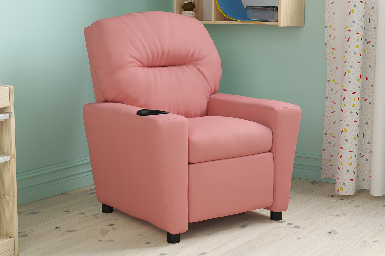 BLNK - Chandler Vinyl Contemporary Kids Recliner with Cup Holder