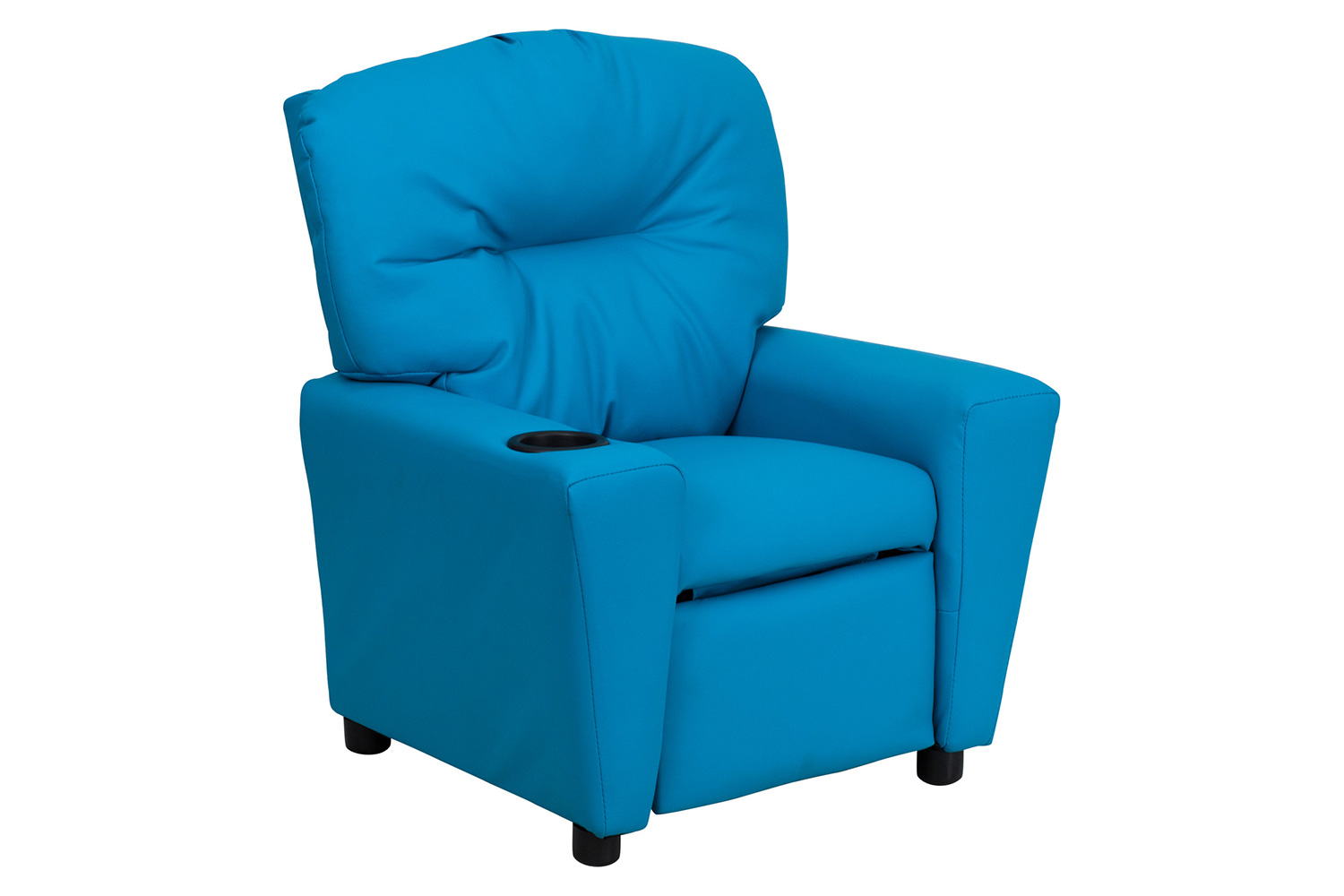 BLNK Chandler Vinyl Contemporary Kids Recliner with Cup Holder - Turquoise