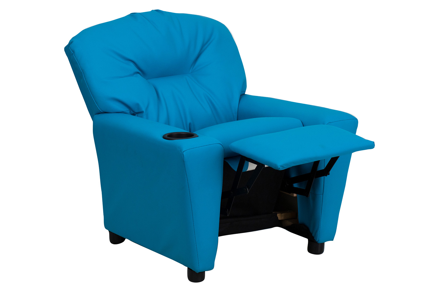 BLNK Chandler Vinyl Contemporary Kids Recliner with Cup Holder - Turquoise