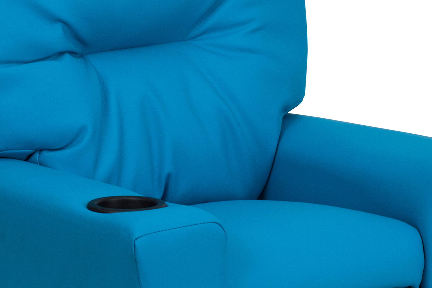 BLNK Chandler Vinyl Contemporary Kids Recliner with Cup Holder - Turquoise