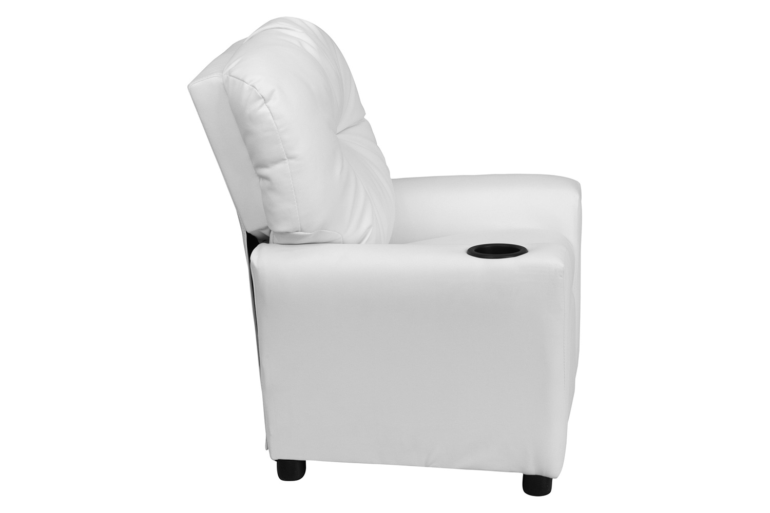 BLNK Chandler Vinyl Contemporary Kids Recliner with Cup Holder - White