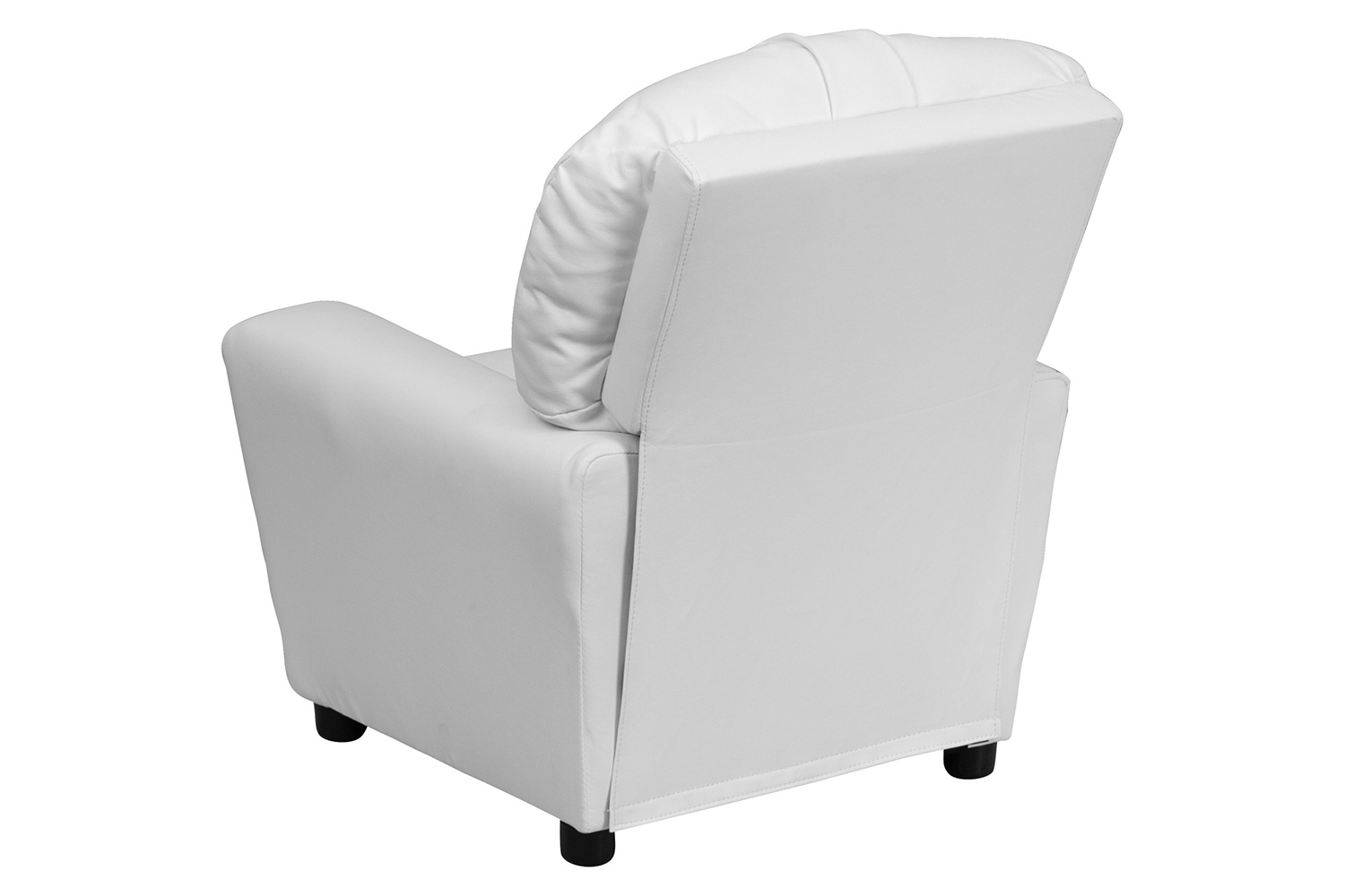 BLNK Chandler Vinyl Contemporary Kids Recliner with Cup Holder - White