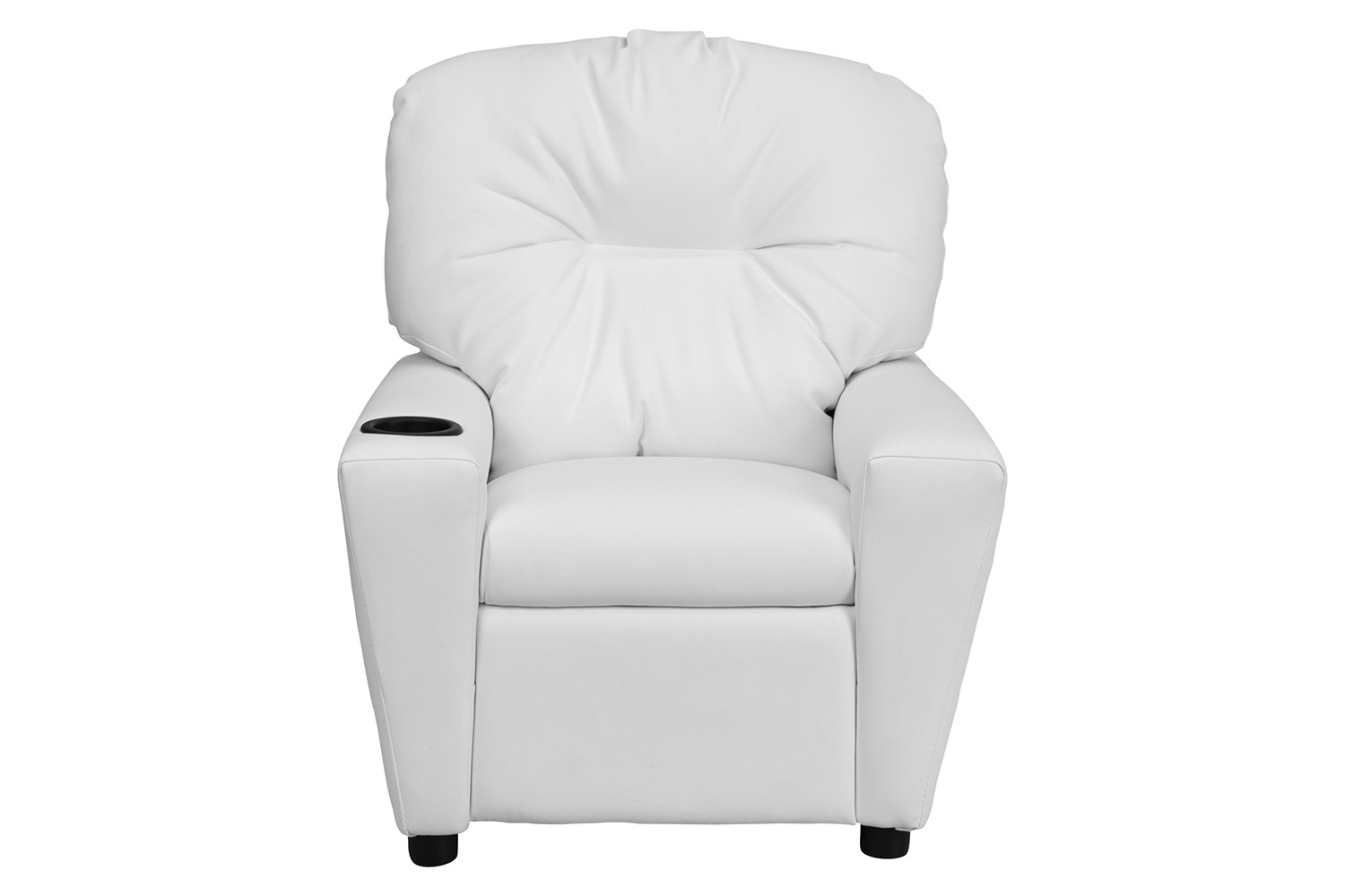 BLNK Chandler Vinyl Contemporary Kids Recliner with Cup Holder - White