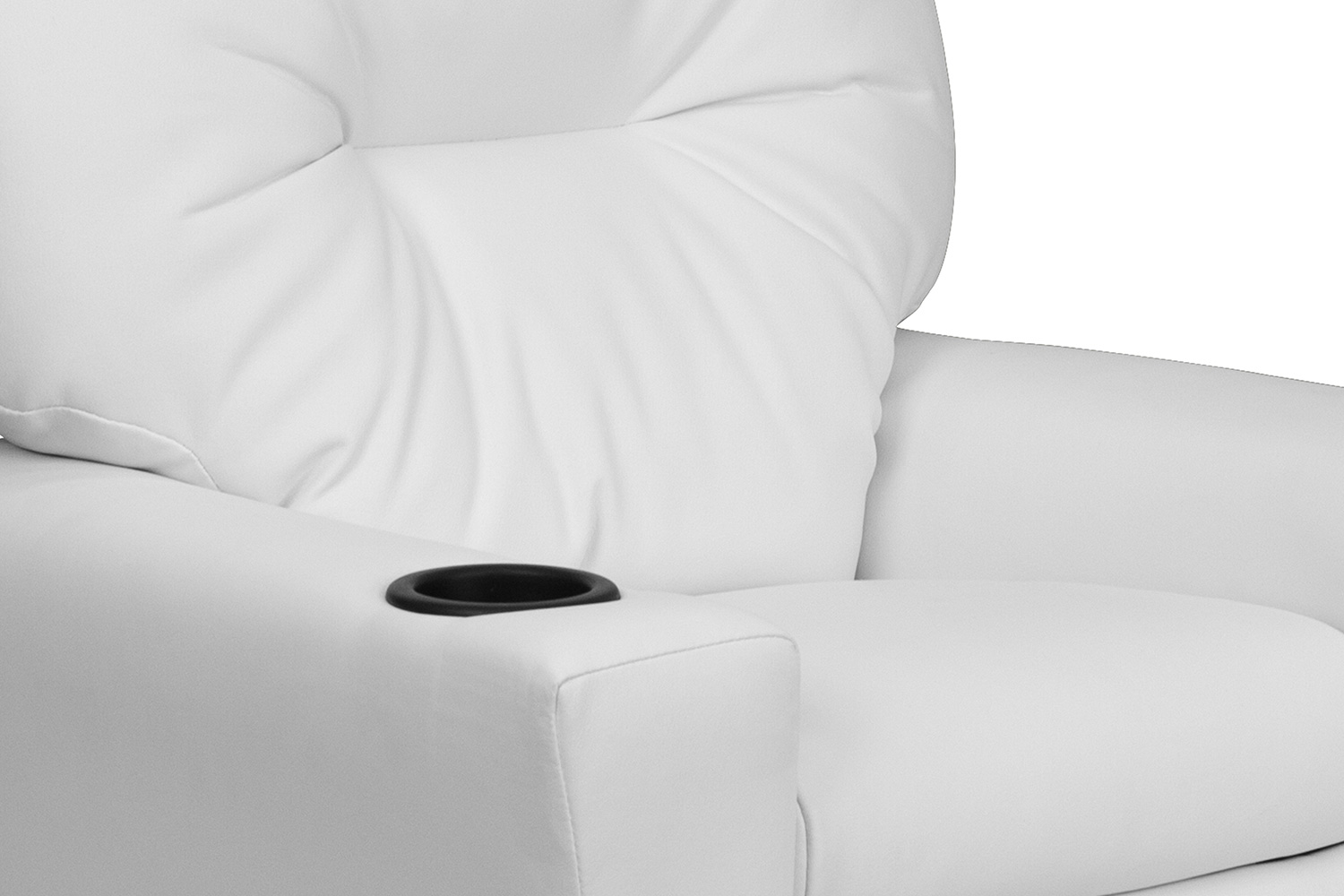 BLNK Chandler Vinyl Contemporary Kids Recliner with Cup Holder - White
