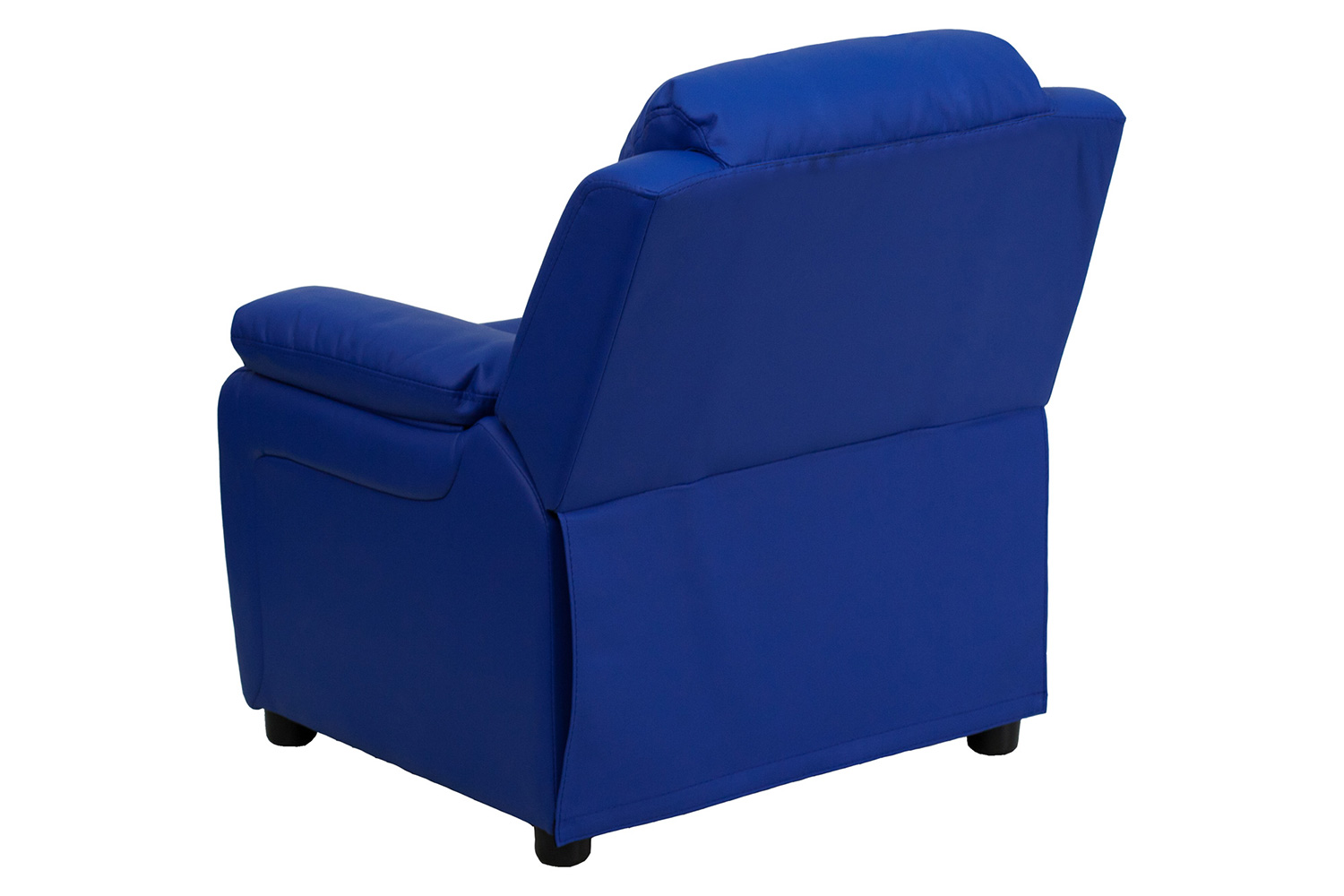 BLNK Charlie Deluxe Vinyl Padded Contemporary Kids Recliner with Storage Arms - Blue