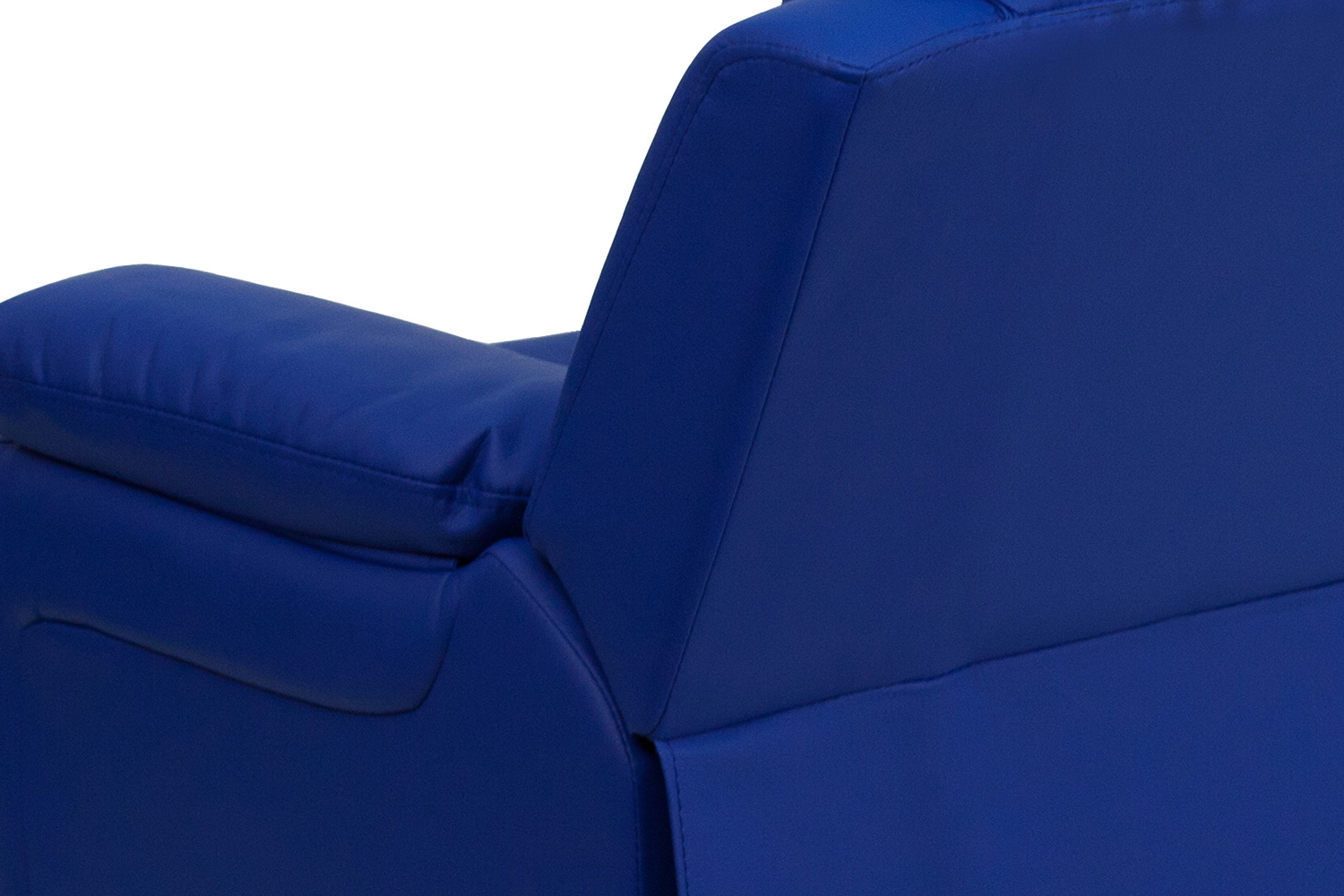 BLNK Charlie Deluxe Vinyl Padded Contemporary Kids Recliner with Storage Arms - Blue