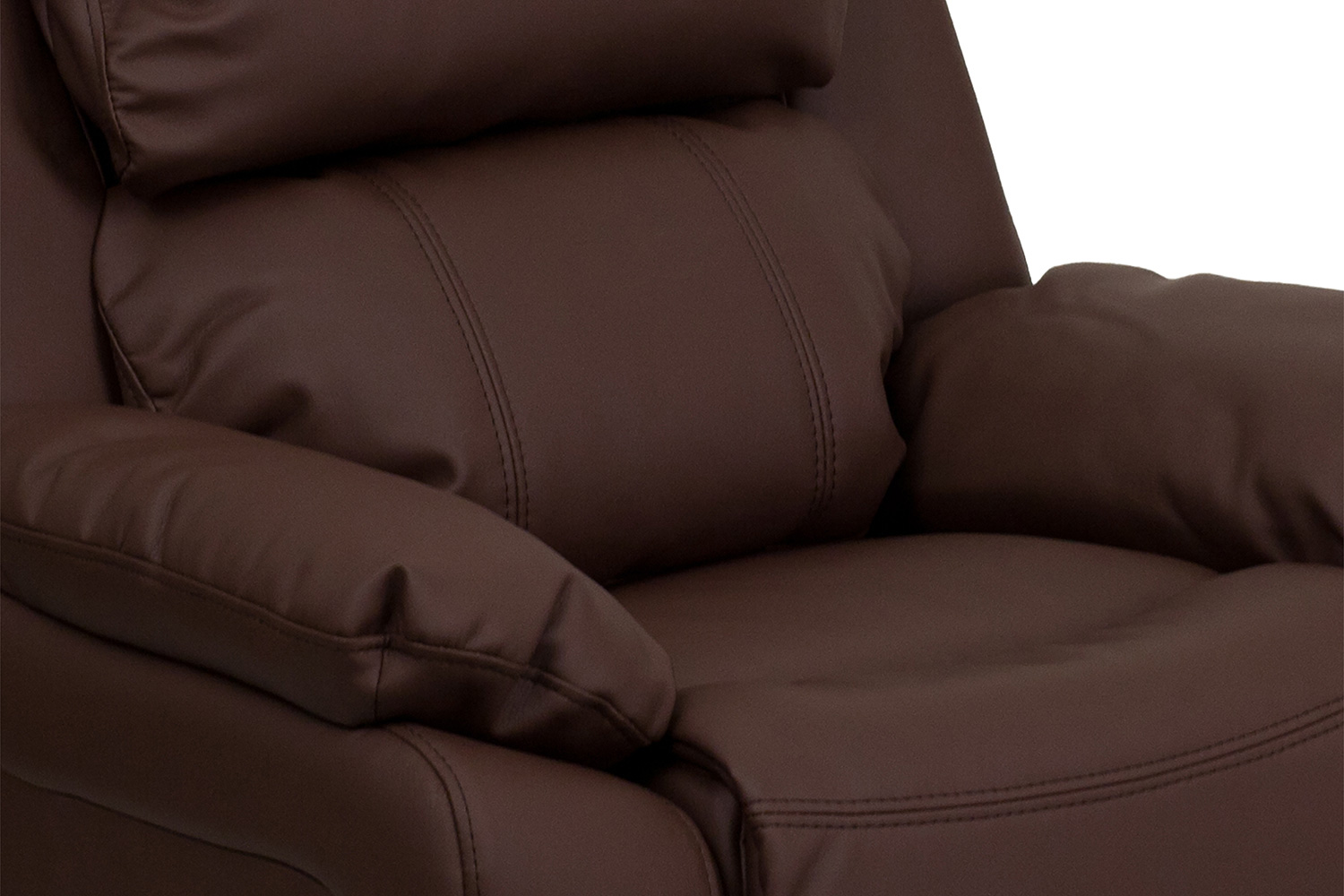 BLNK Charlie Deluxe LeatherSoft Padded Contemporary Kids Recliner with Storage Arms - Brown