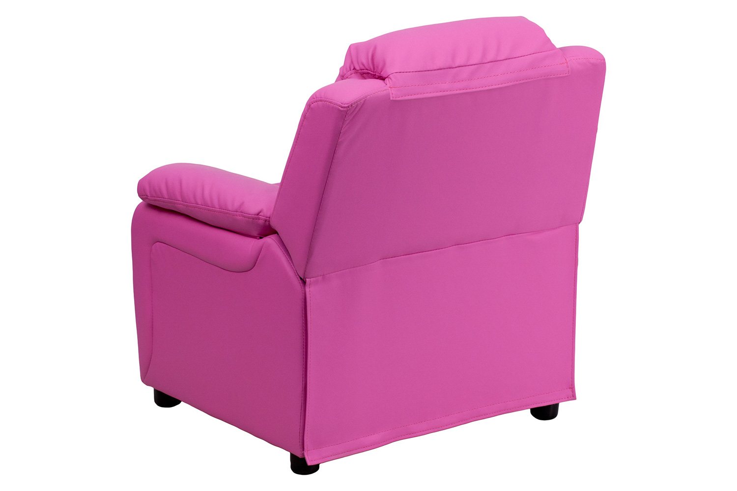 BLNK Charlie Deluxe Vinyl Padded Contemporary Kids Recliner with Storage Arms - Hot Pink
