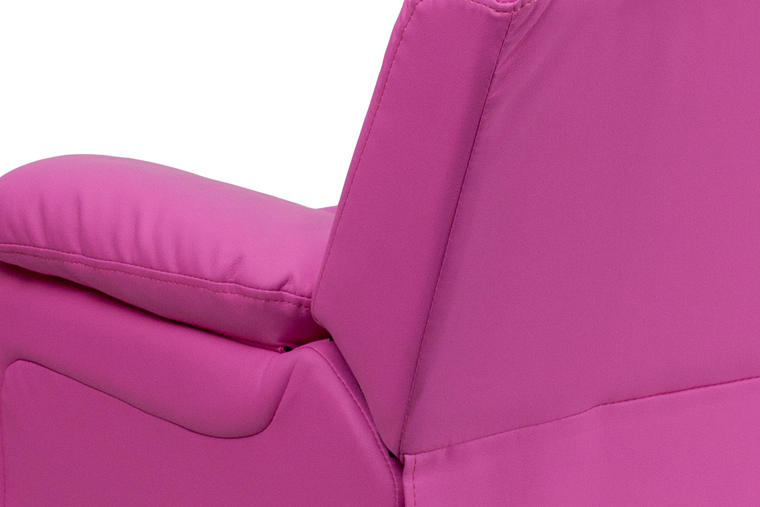 BLNK Charlie Deluxe Vinyl Padded Contemporary Kids Recliner with Storage Arms - Hot Pink