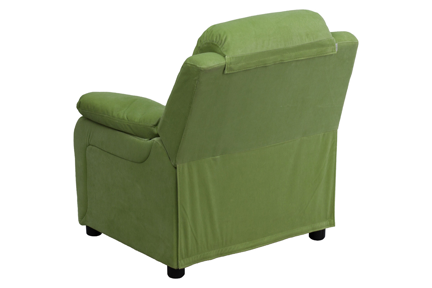 BLNK Charlie Deluxe Microfiber Padded Contemporary Kids Recliner with Storage Arms - Avocado
