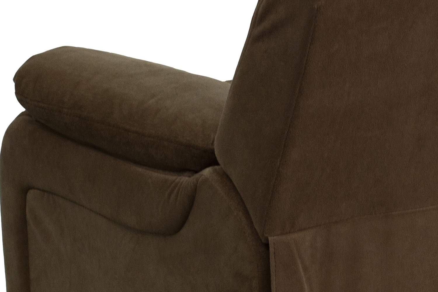 BLNK Charlie Deluxe Microfiber Padded Contemporary Kids Recliner with Storage Arms - Brown