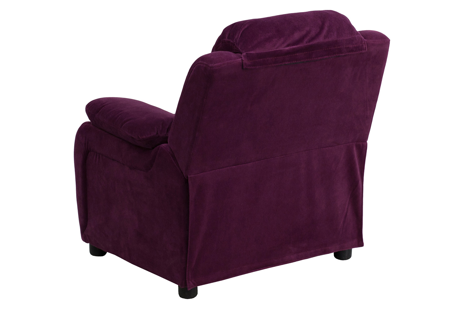 BLNK Charlie Deluxe Microfiber Padded Contemporary Kids Recliner with Storage Arms - Purple
