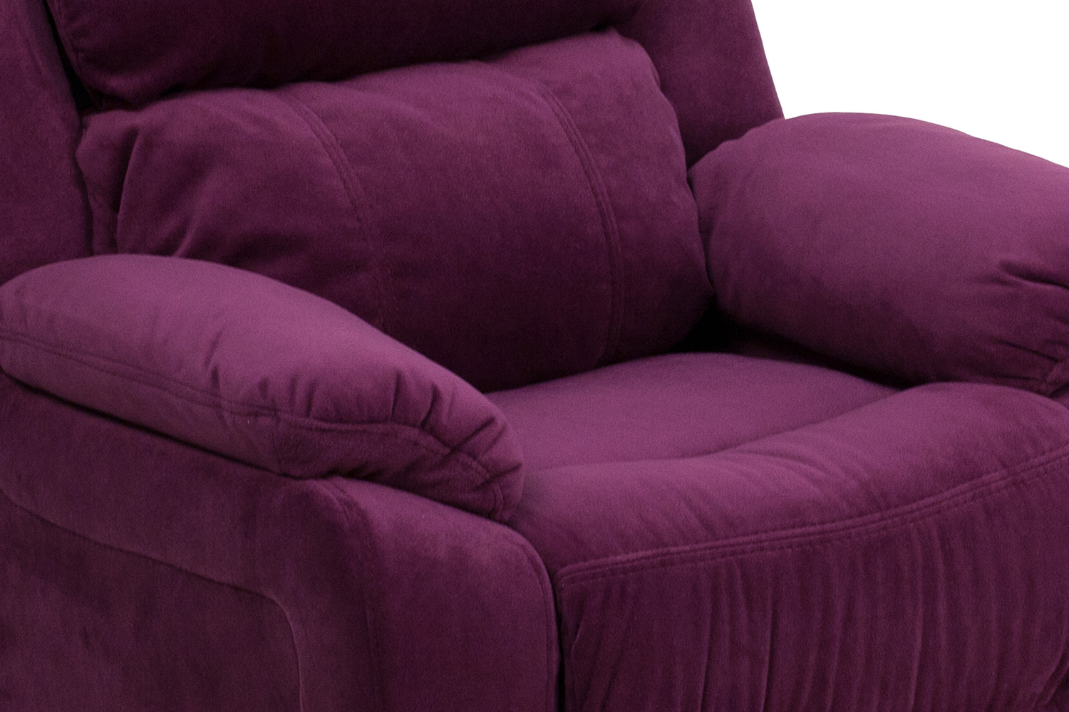 BLNK Charlie Deluxe Microfiber Padded Contemporary Kids Recliner with Storage Arms - Purple