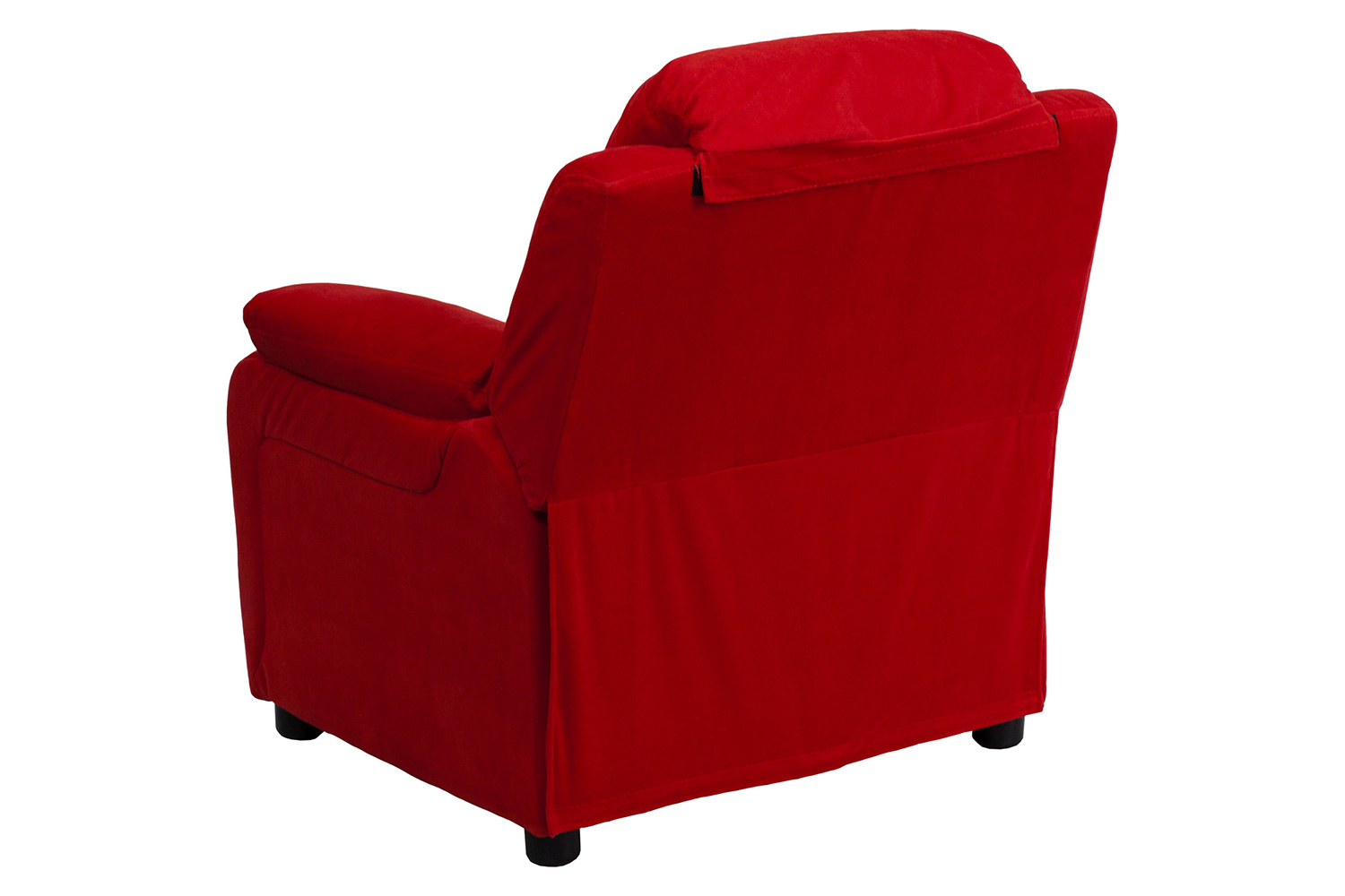 BLNK Charlie Deluxe Microfiber Padded Contemporary Kids Recliner with Storage Arms - Red