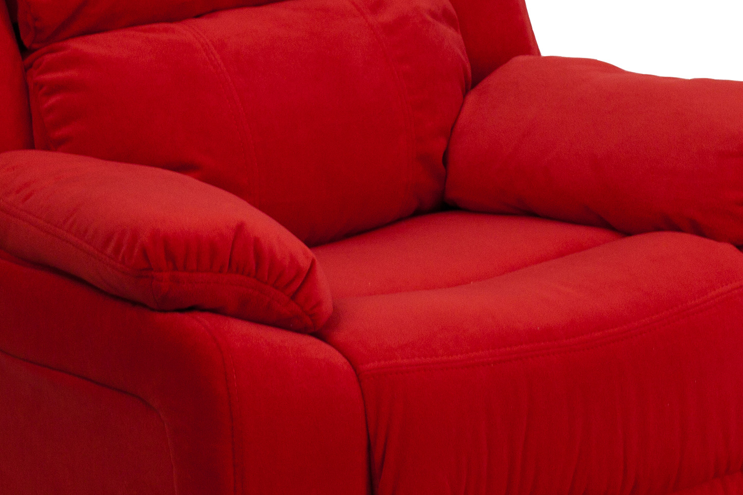 BLNK Charlie Deluxe Microfiber Padded Contemporary Kids Recliner with Storage Arms - Red