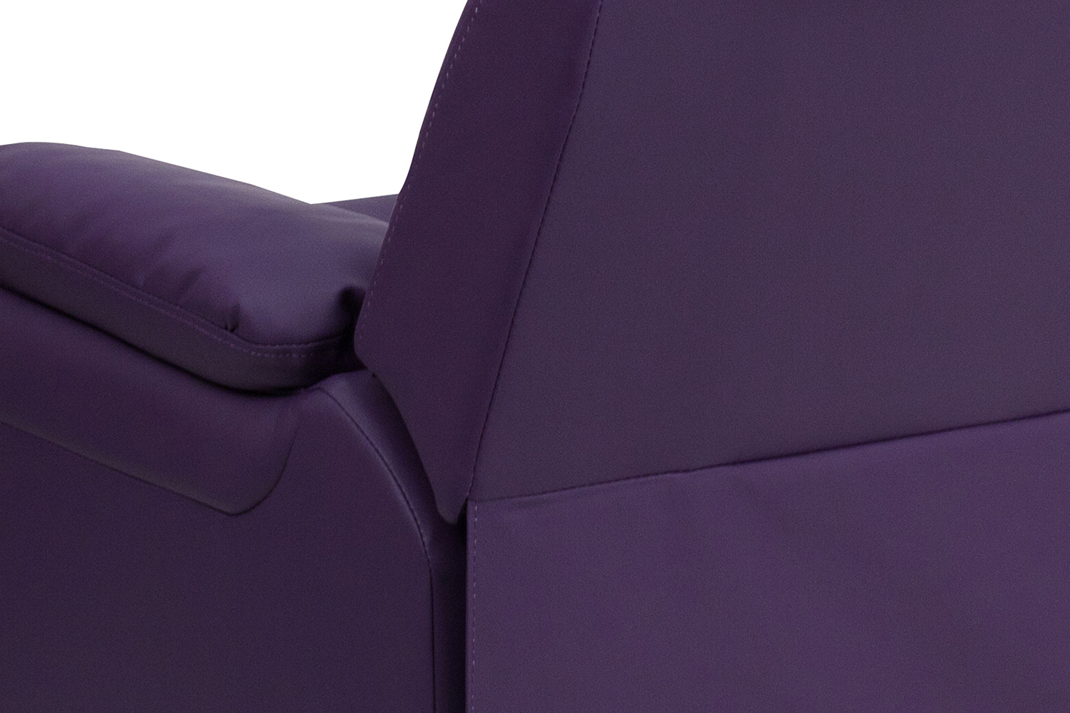 BLNK Charlie Deluxe Vinyl Padded Contemporary Kids Recliner with Storage Arms - Purple