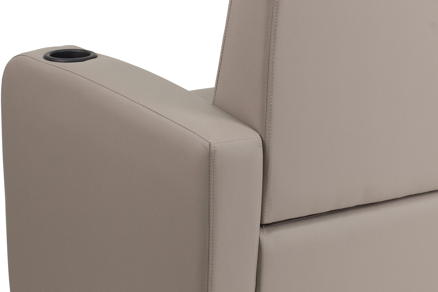 BLNK George LeatherSoft Guest Chair with Tablet Arm, Front Wheel Casters and Cup Holder - Gray