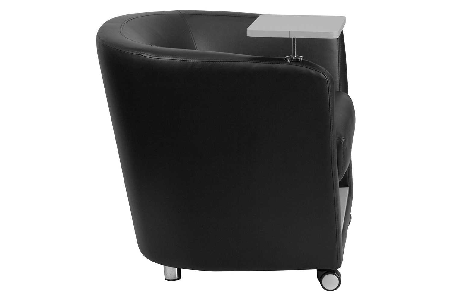 BLNK George LeatherSoft Guest Chair with Tablet Arm, Front Wheel Casters and Under Seat Storage - Gray Table