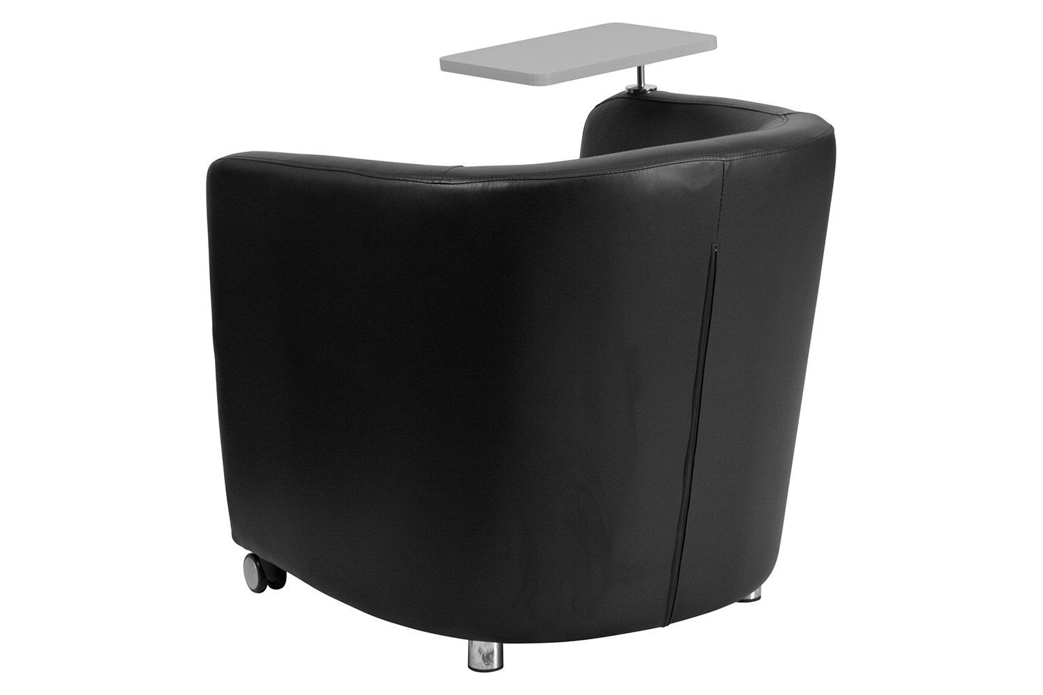 BLNK George LeatherSoft Guest Chair with Tablet Arm, Front Wheel Casters and Under Seat Storage - Gray Table