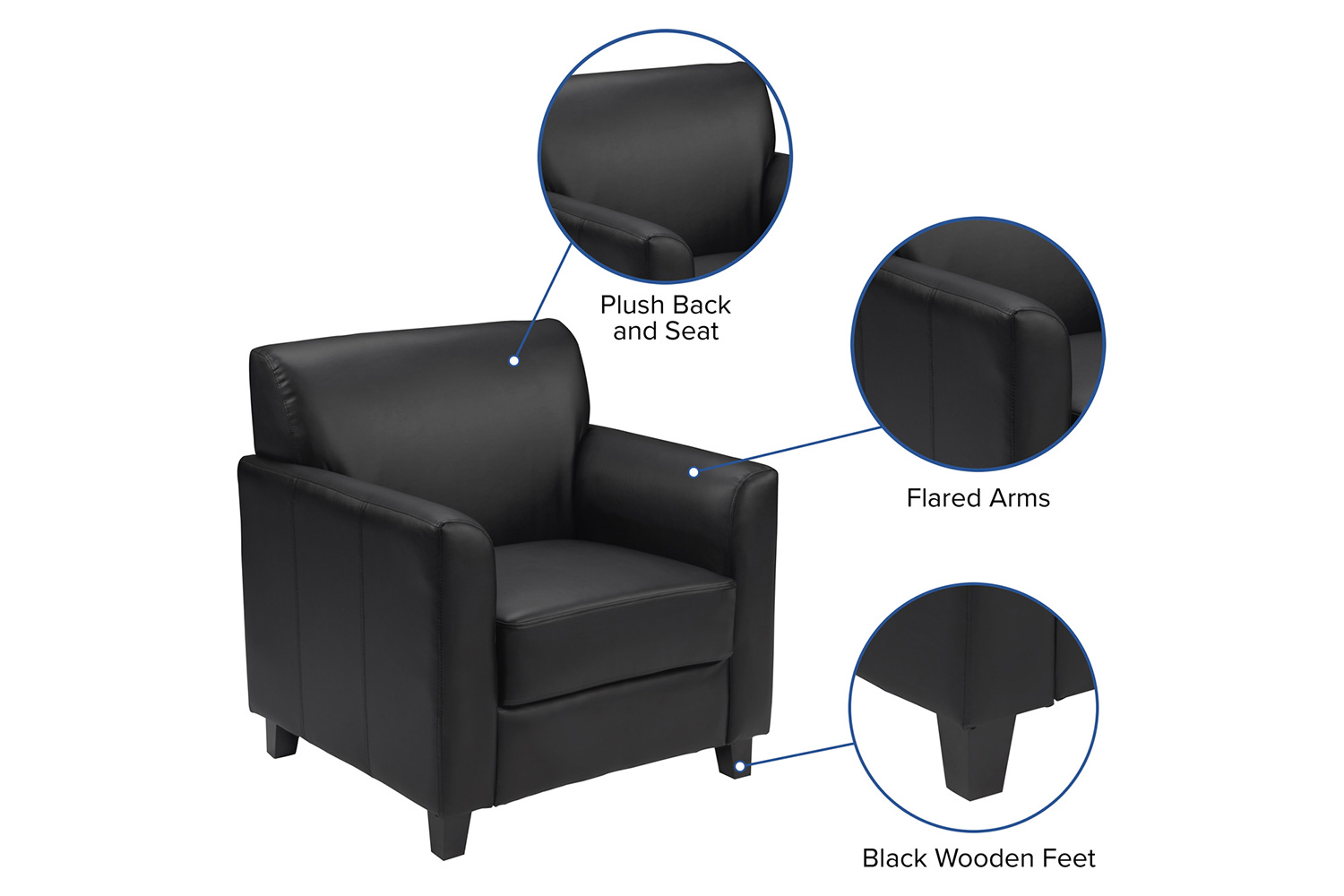 BLNK HERCULES Diplomat Series LeatherSoft Chair - Black
