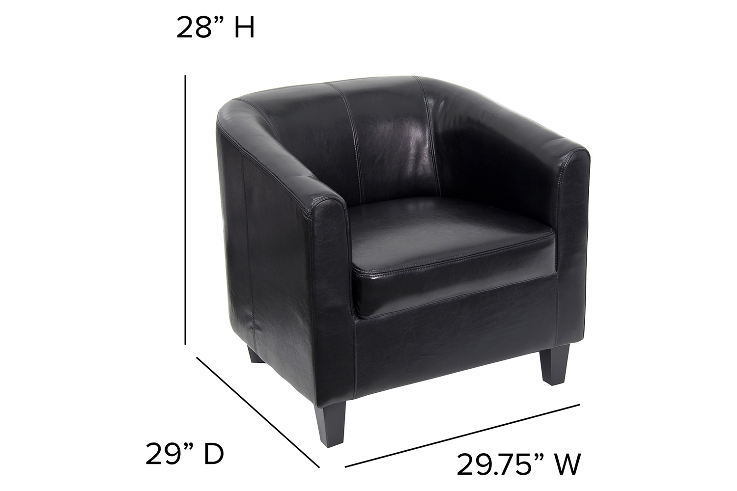 BLNK Katie LeatherSoft Lounge Chair - Black