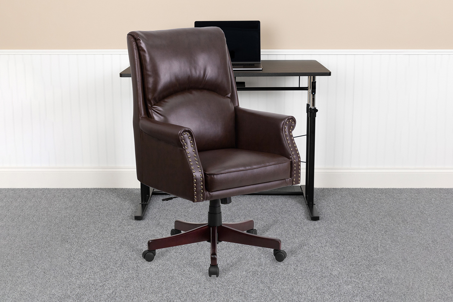 BLNK - Hansel LeatherSoft High-Back Pillow Back Executive Swivel Office Chair with Arms