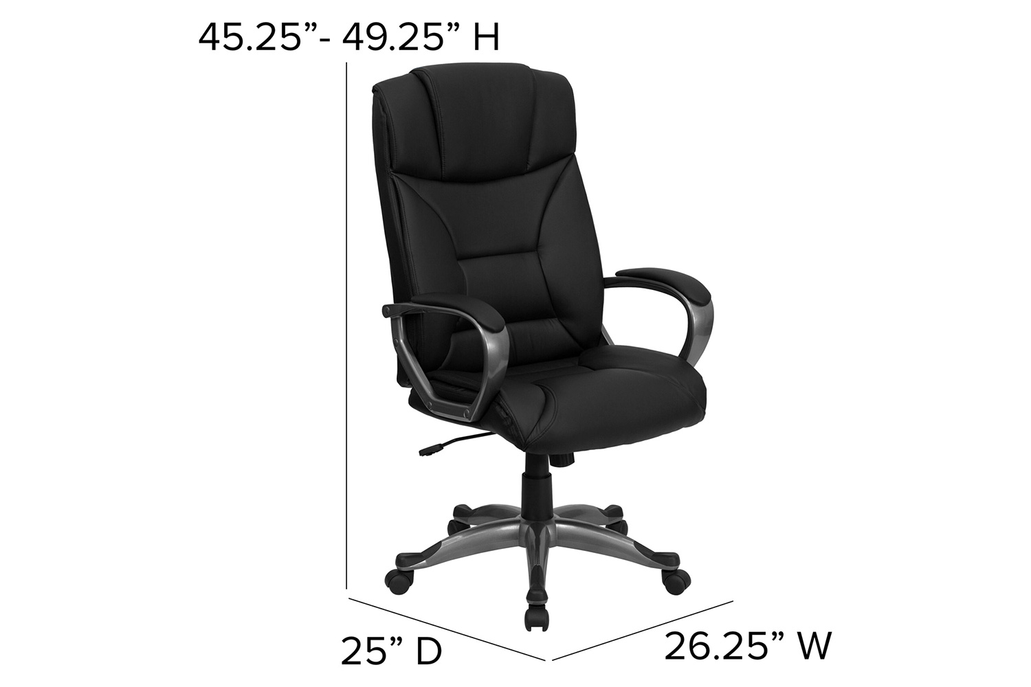 BLNK - Hansel LeatherSoft High-Back Executive Swivel Office Chair with Padded Arms