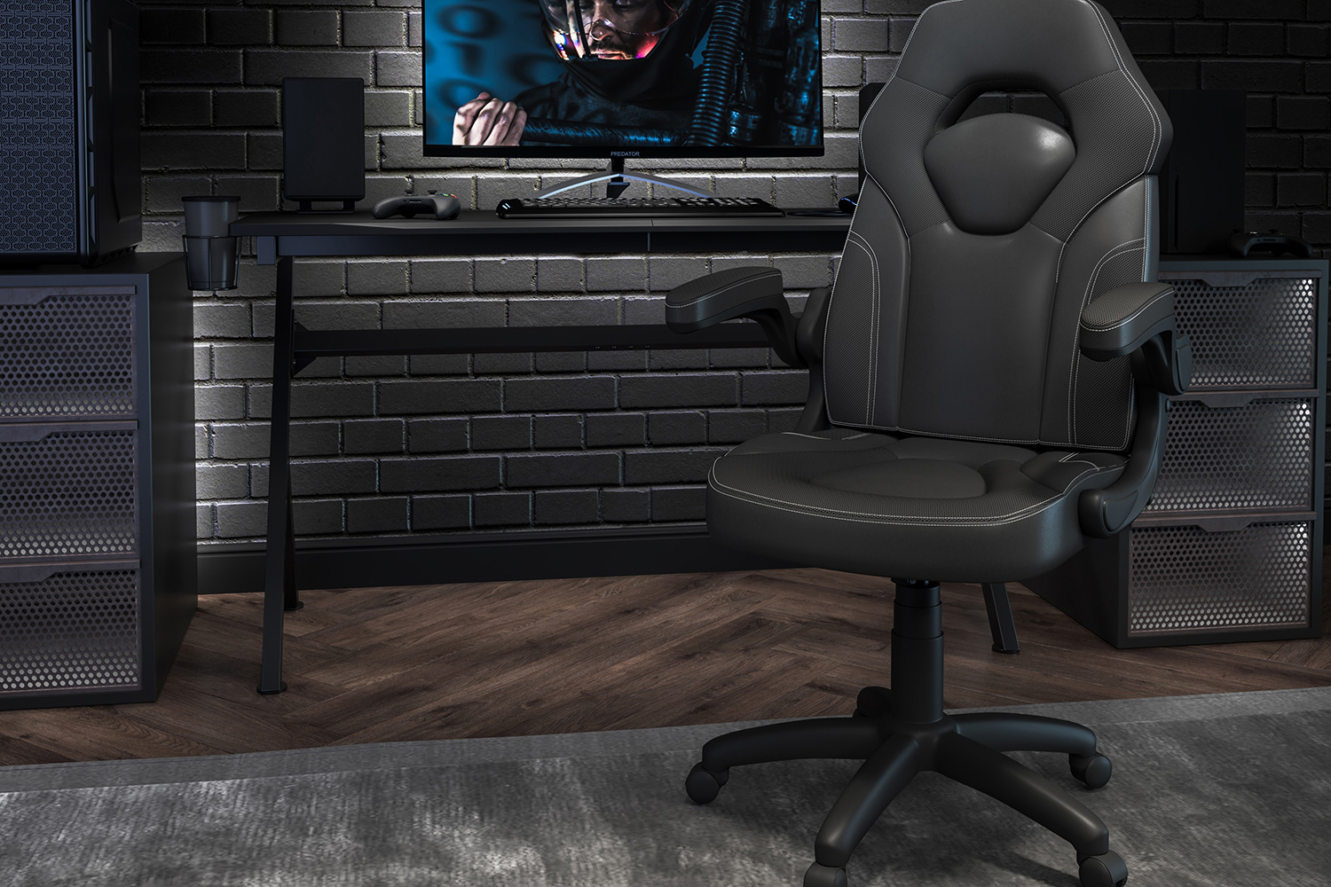 BLNK - X10 Gaming Racing Office Ergonomic Computer PC Adjustable Swivel Chair with Flip-up Arms