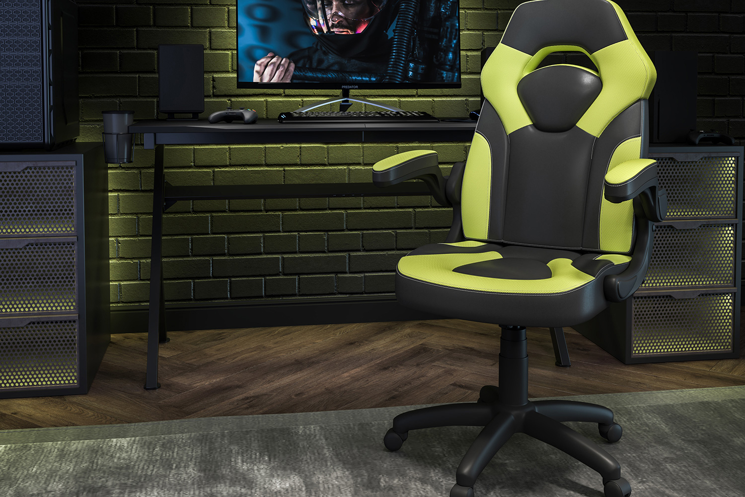 BLNK - X10 Gaming Racing Office Ergonomic Computer PC Adjustable Swivel Chair with Flip-up Arms