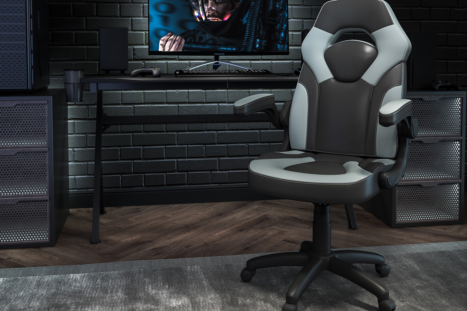 BLNK - X10 Gaming Racing Office Ergonomic Computer PC Adjustable Swivel Chair with Flip-up Arms