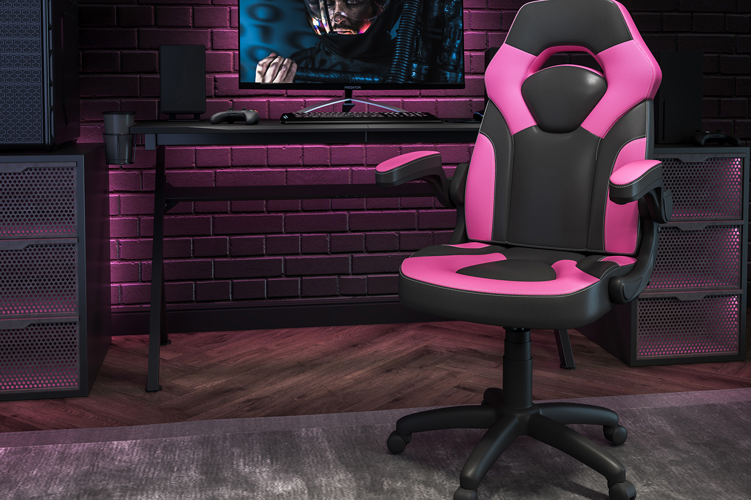 BLNK - X10 Gaming Racing Office Ergonomic Computer PC Adjustable Swivel Chair with Flip-up Arms