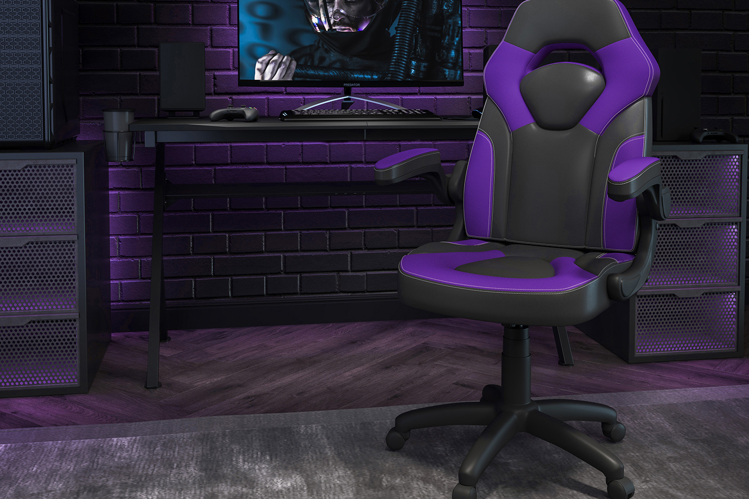 BLNK - X10 Gaming Racing Office Ergonomic Computer PC Adjustable Swivel Chair with Flip-up Arms
