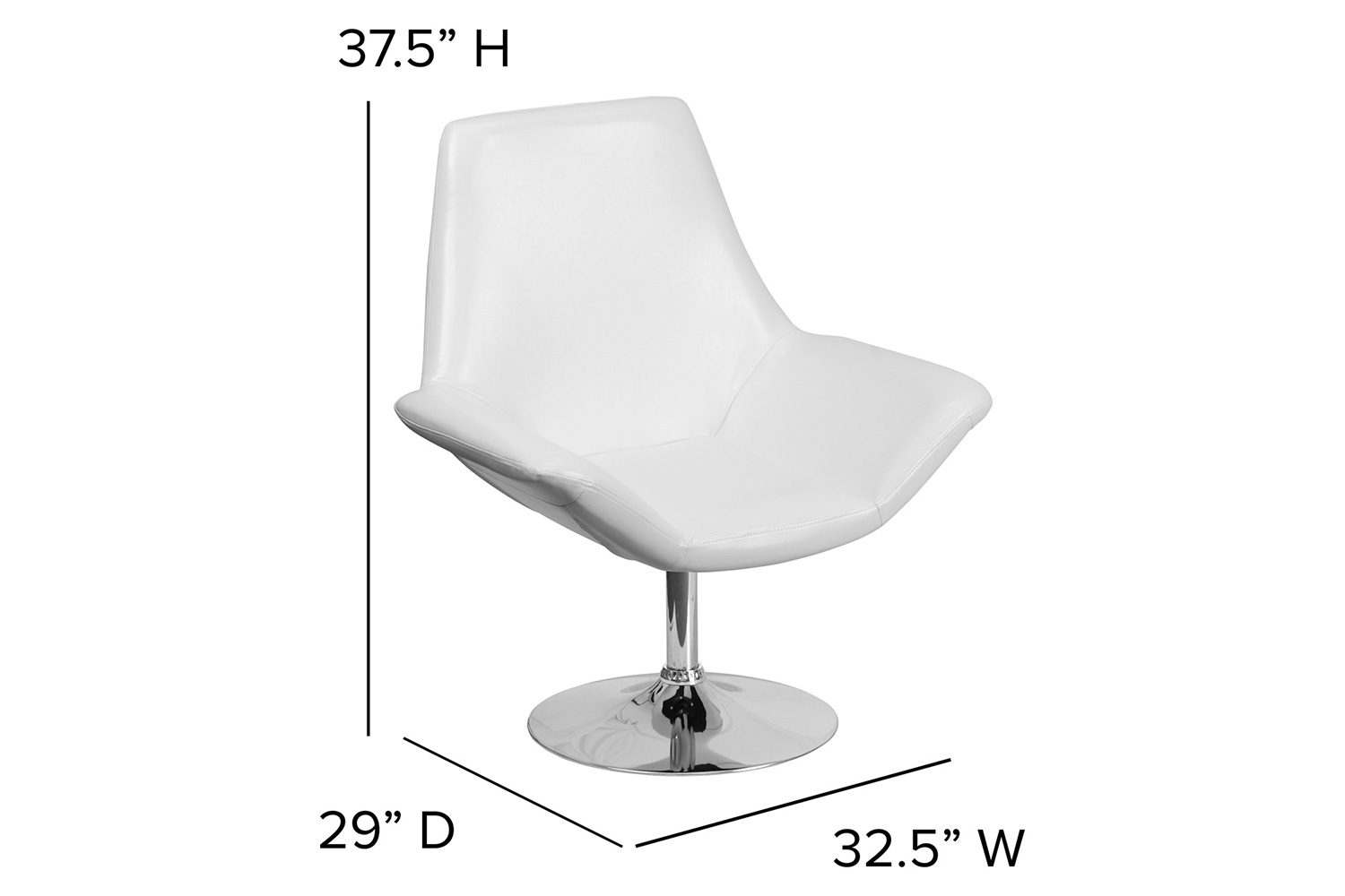 BLNK HERCULES Sabrina Series LeatherSoft Side Reception Chair - White