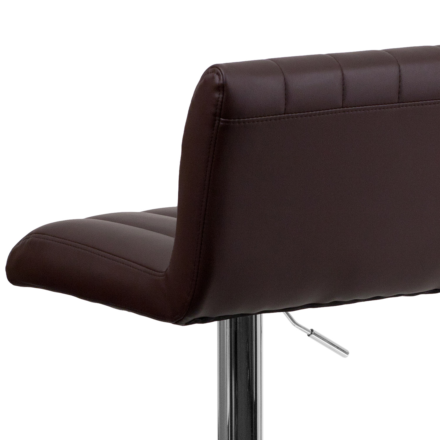 BLNK - Contemporary Vinyl Adjustable Height Bar Stool with Vertical Stitch Back/Seat and Chrome Base
