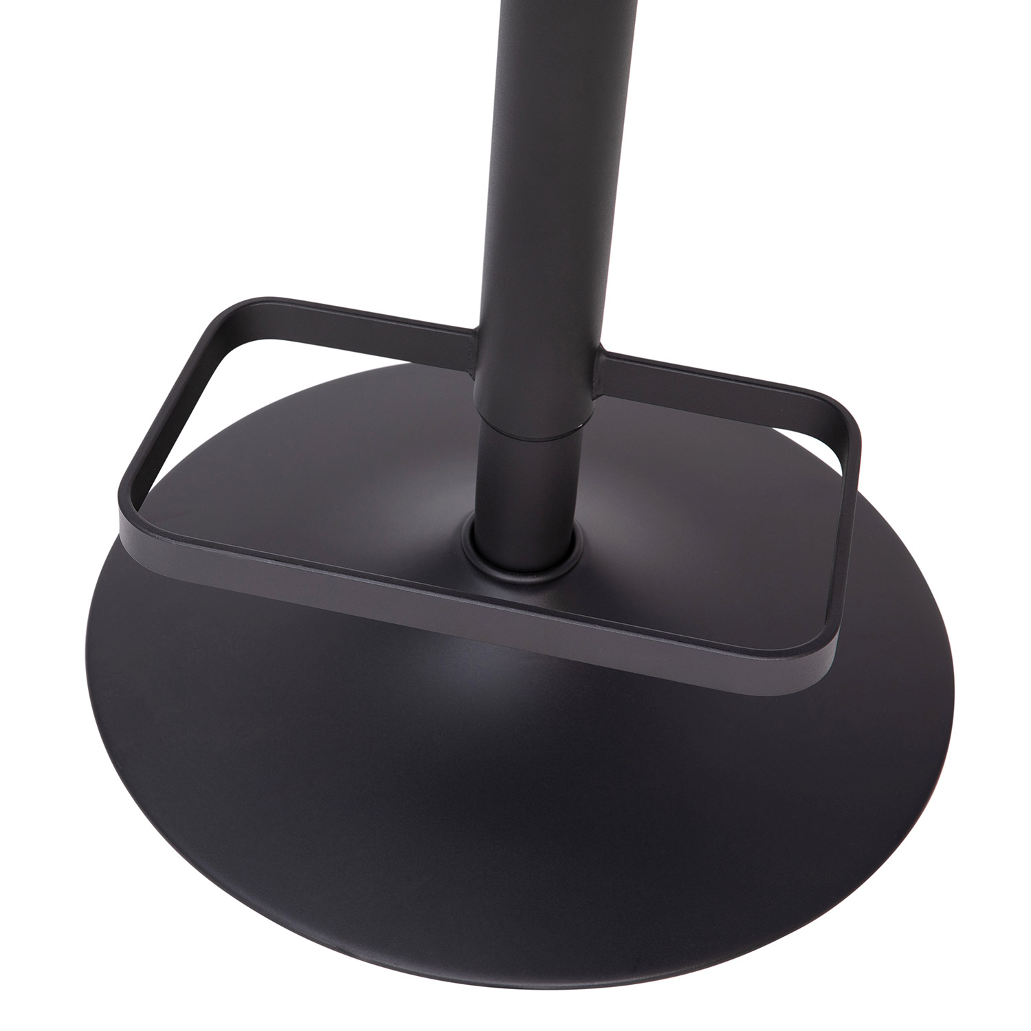 BLNK Erik Vinyl Adjustable Height Bar Stool with Rounded Mid-Back and Black Base - Black