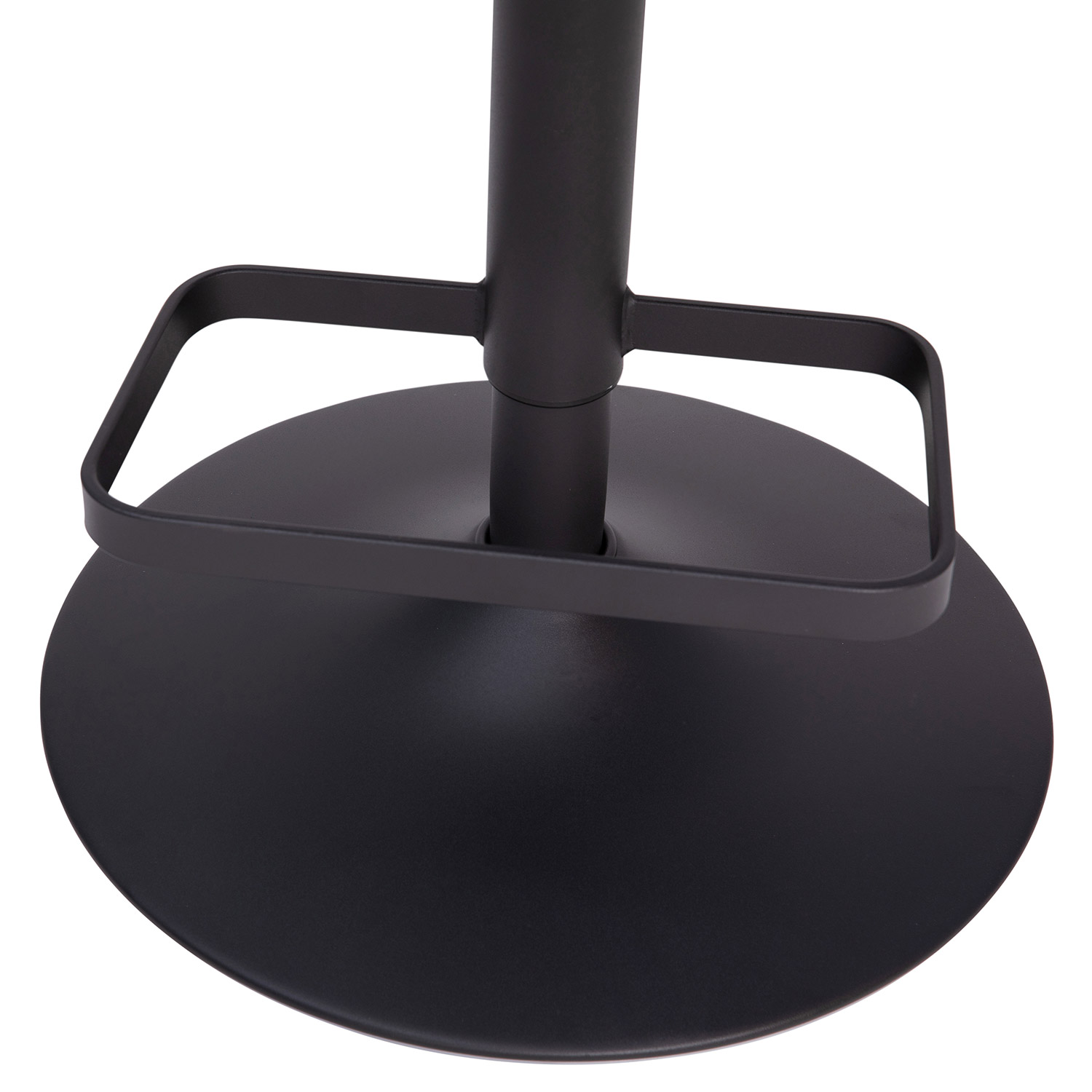 BLNK Erik Vinyl Adjustable Height Bar Stool with Rounded Mid-Back and Black Base - Gray