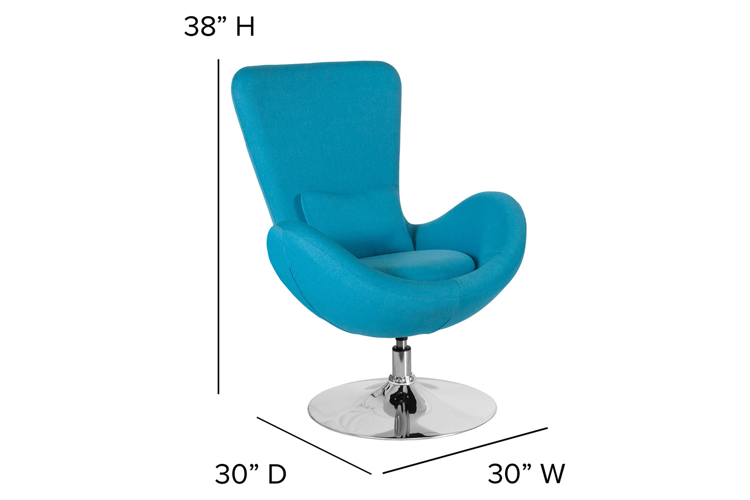 BLNK Egg Series Fabric Side Reception Chair - Aqua