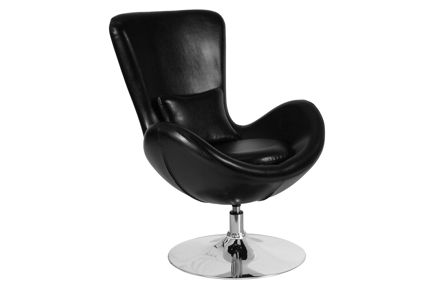 BLNK Egg Series LeatherSoft Side Reception Chair - Black