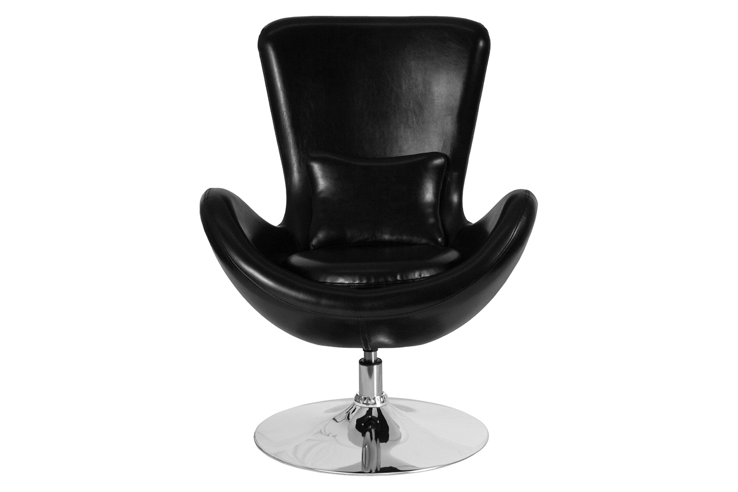 BLNK Egg Series LeatherSoft Side Reception Chair - Black