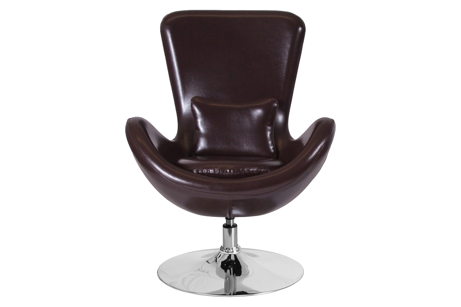 BLNK Egg Series LeatherSoft Side Reception Chair - Brown