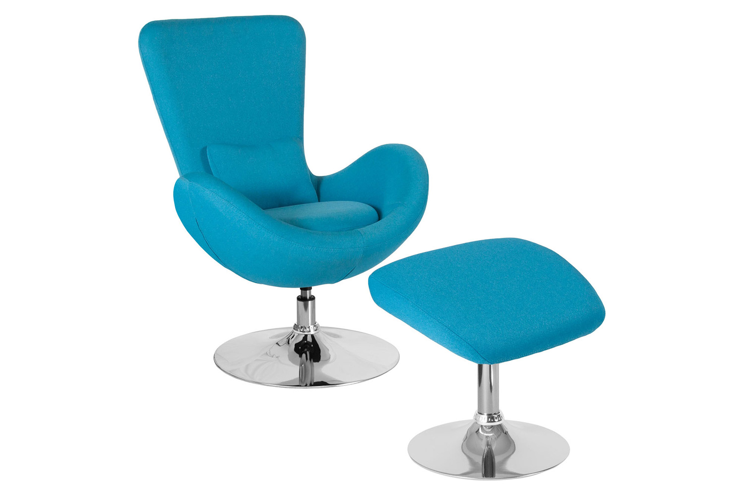 BLNK - Egg Series Fabric Side Reception Chair with Ottoman