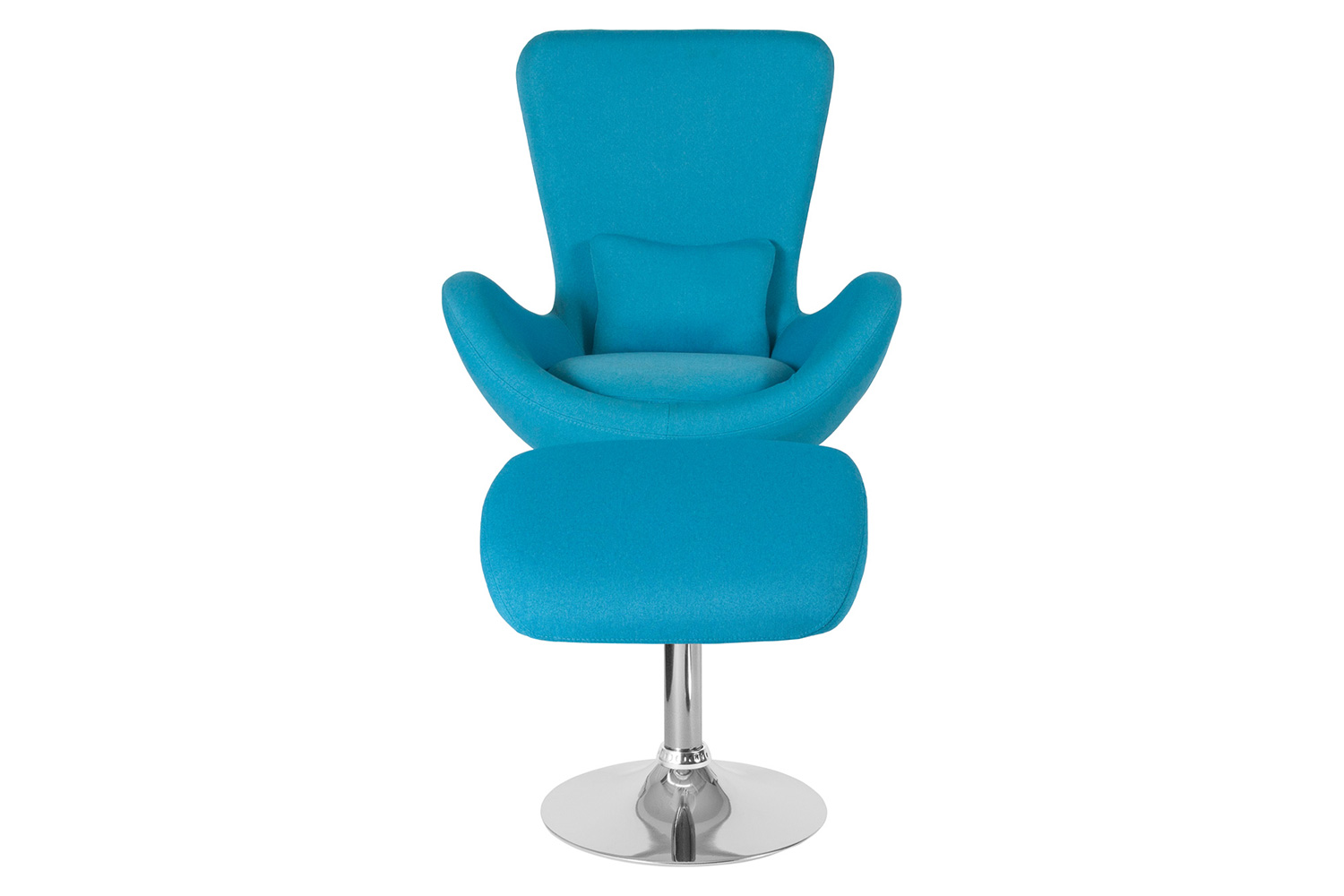 BLNK Egg Series Fabric Side Reception Chair with Ottoman - Aqua