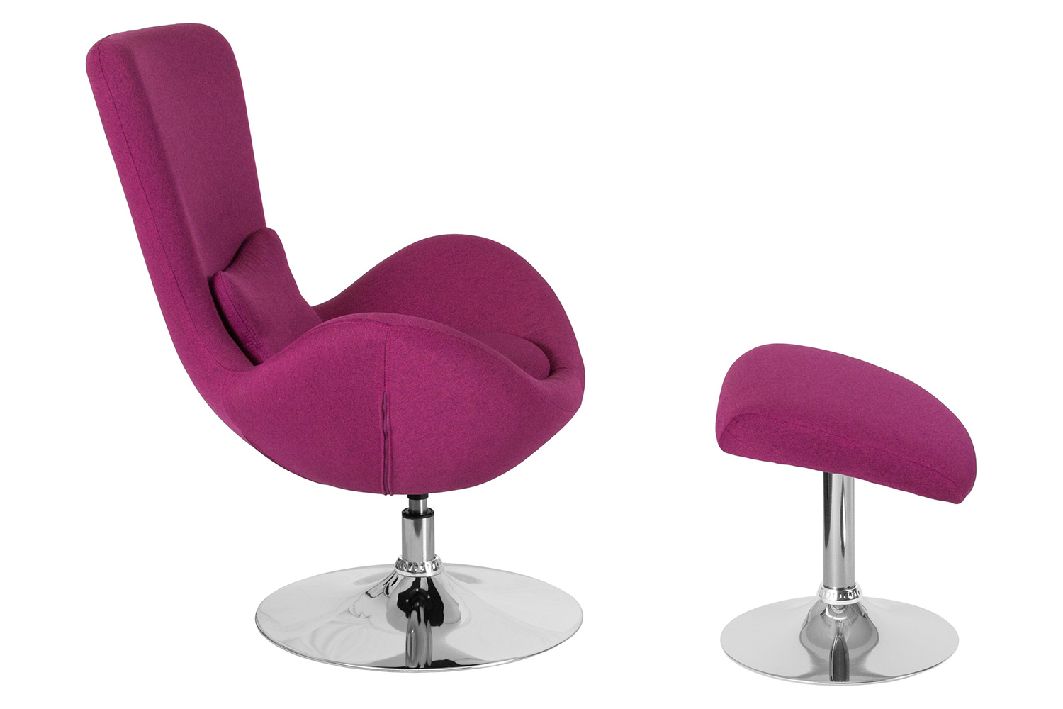 BLNK - Egg Series Fabric Side Reception Chair with Ottoman
