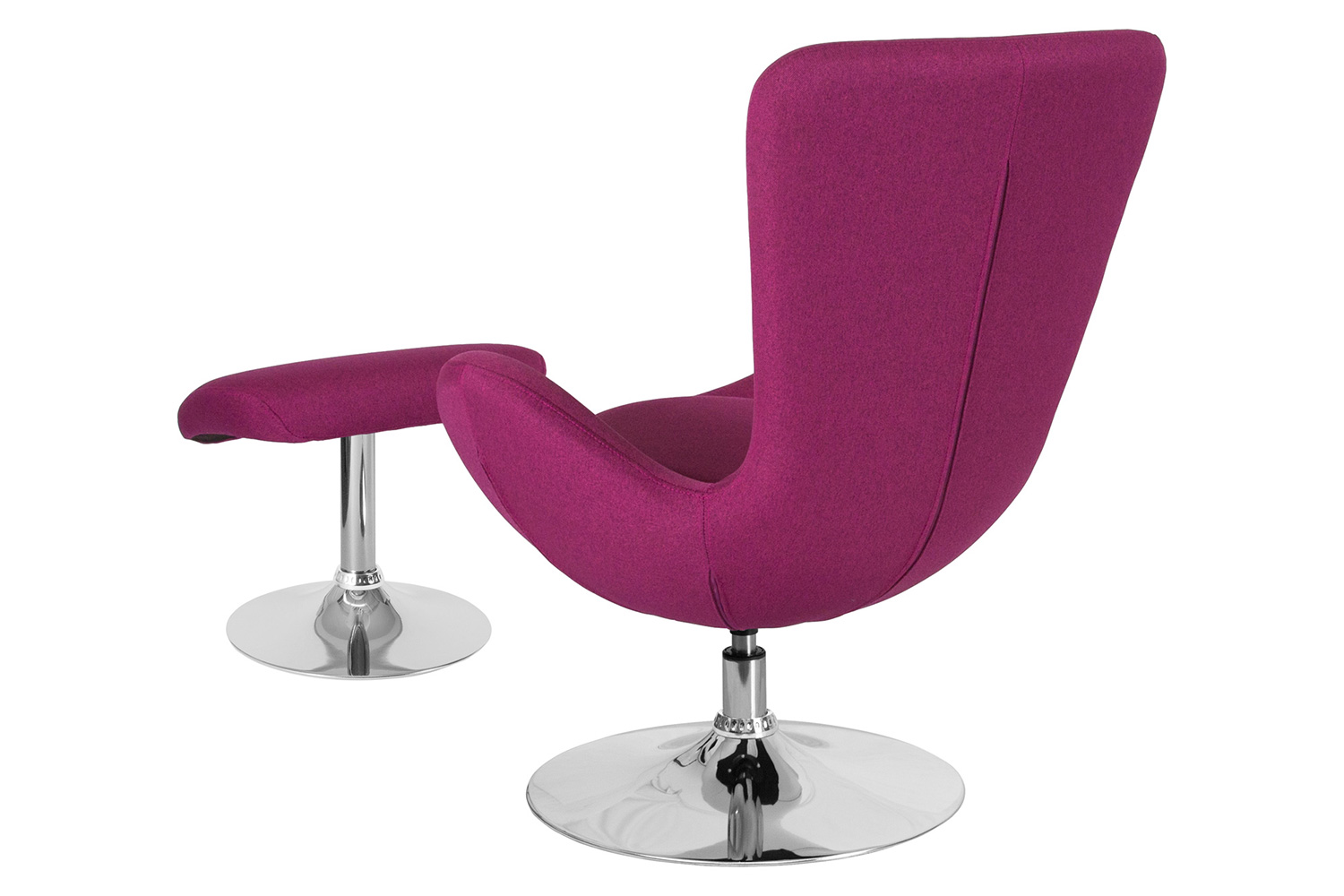 BLNK Egg Series Fabric Side Reception Chair with Ottoman - Magenta