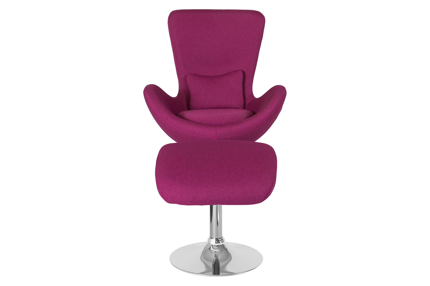 BLNK Egg Series Fabric Side Reception Chair with Ottoman - Magenta